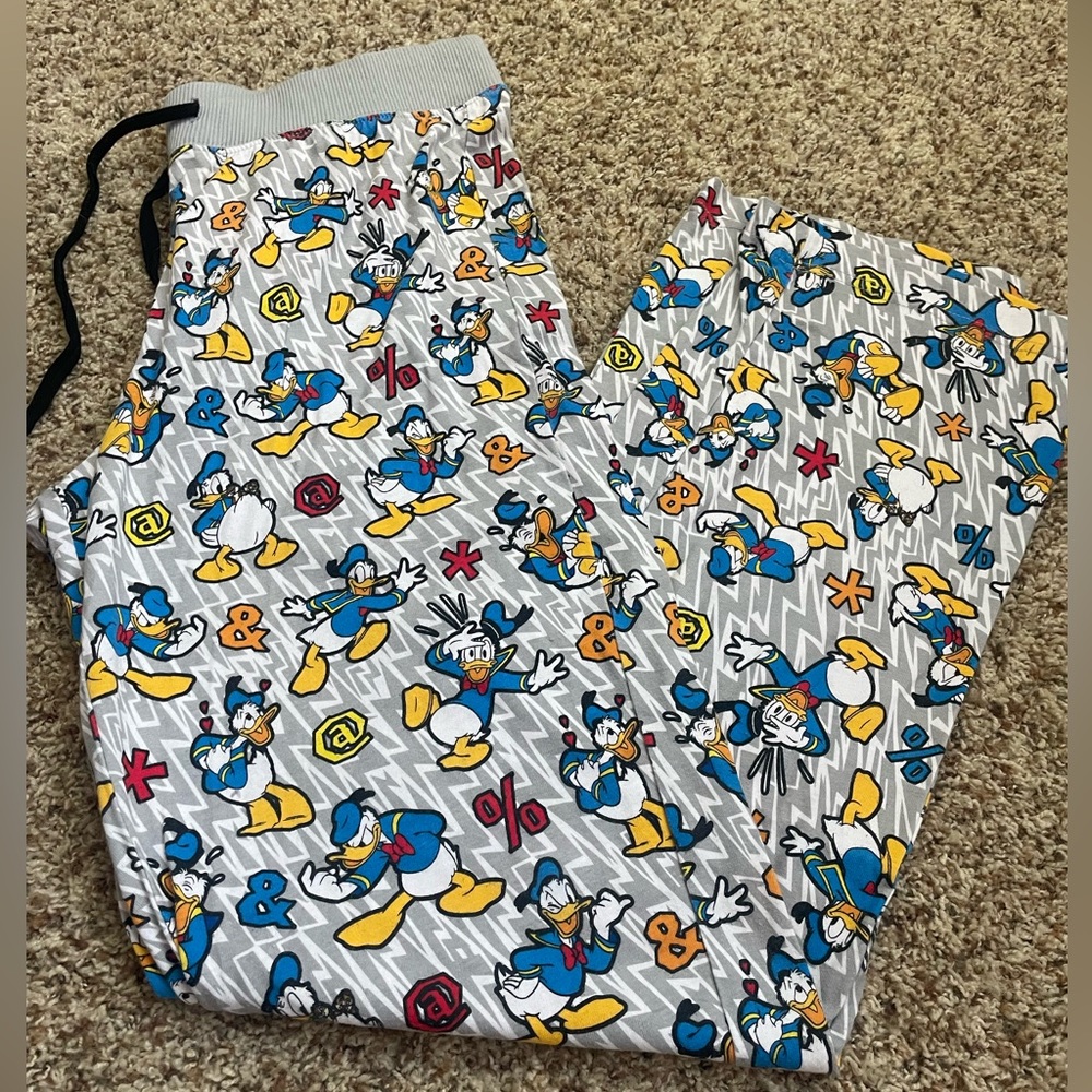 Disney Donald Duck pajama pj pants knit size large